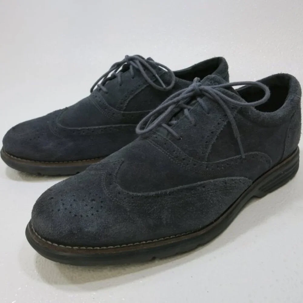 Rockport Wingtip Suede Leather Oxfords Casual Dress Men's Footwear Shoes 12